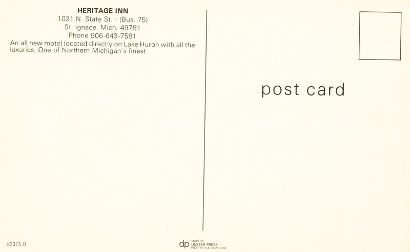 Quality Inn Lakefront (Heritage Inn Motel) - Vintage Postcard (newer photo)